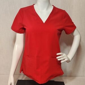 Figs Red Scrubs Top Small Style Name Casma # FW1100